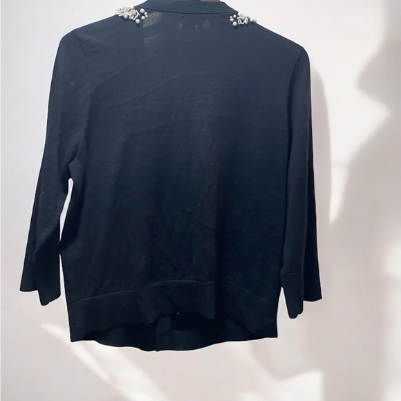 🍀
💯 100% Cotton 
KATE SPADE 
KATI BLACK BEADED Button CARDIGAN SWEATER XL - Picture 8 of 13